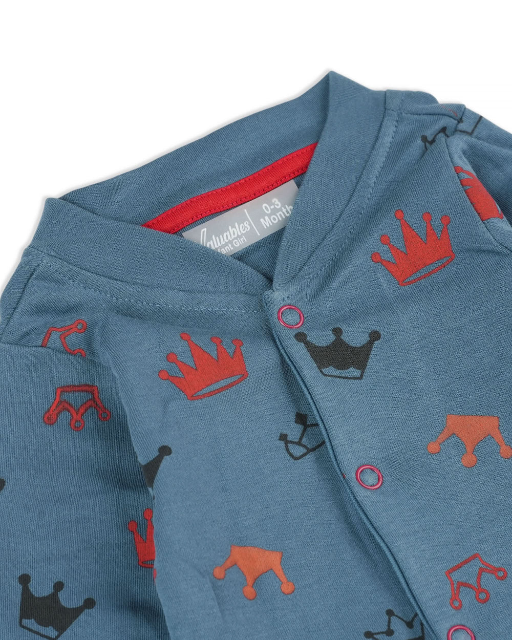Valuables Newborn Girls Rompers Henley with Socks