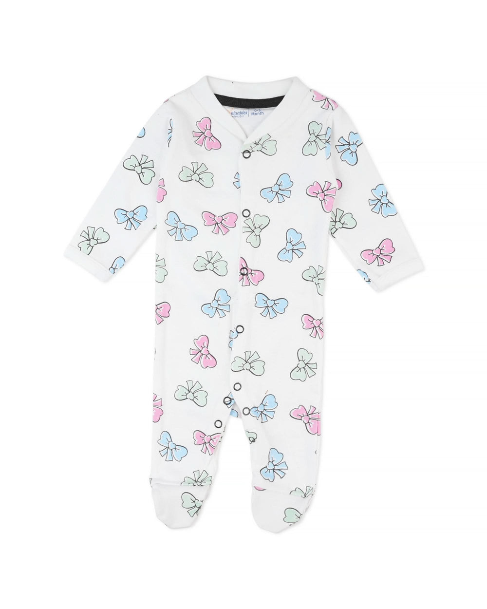Valuables Newborn Girls Rompers Henley with Socks