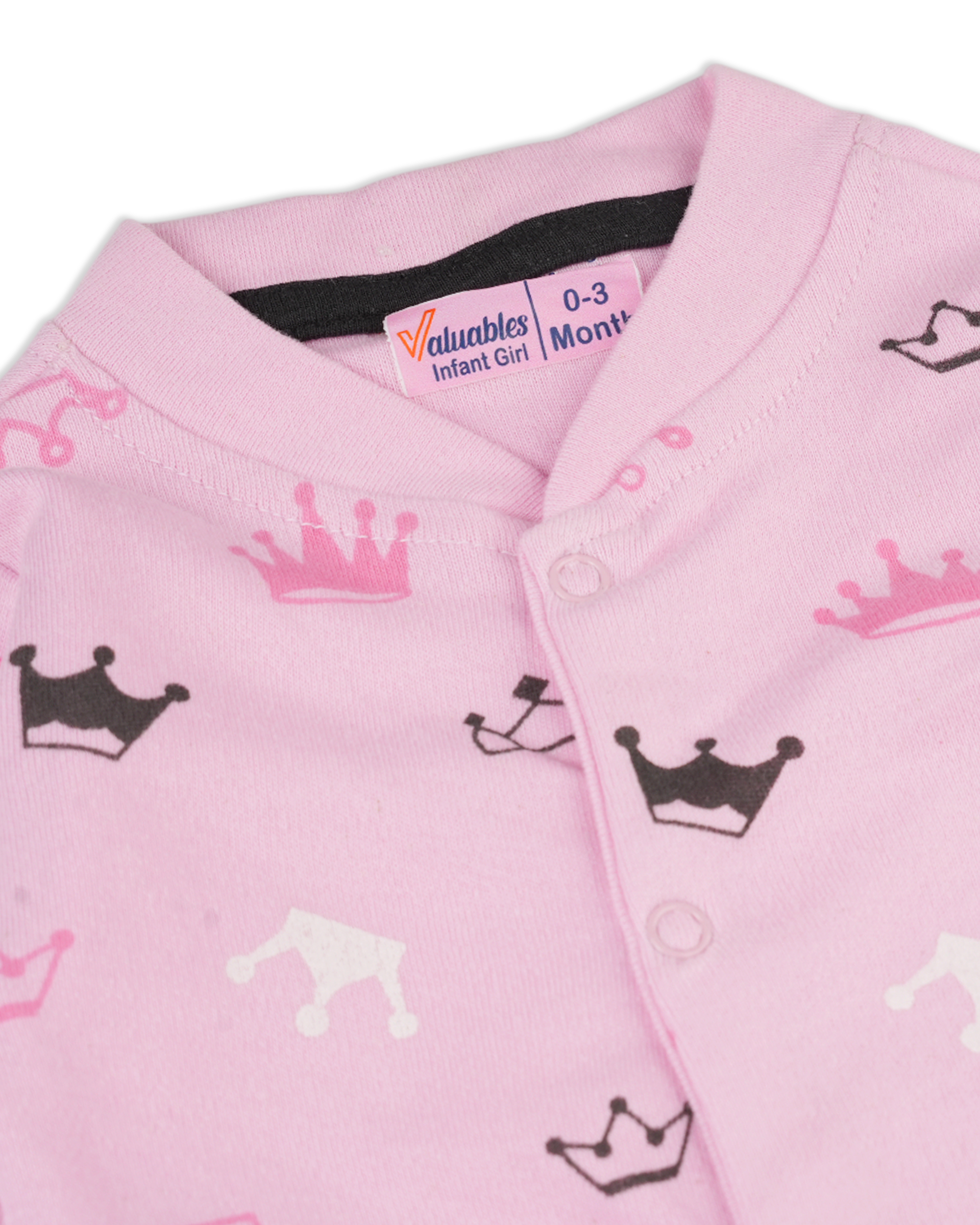 Valuables Newborn Girls Rompers Henley with Socks