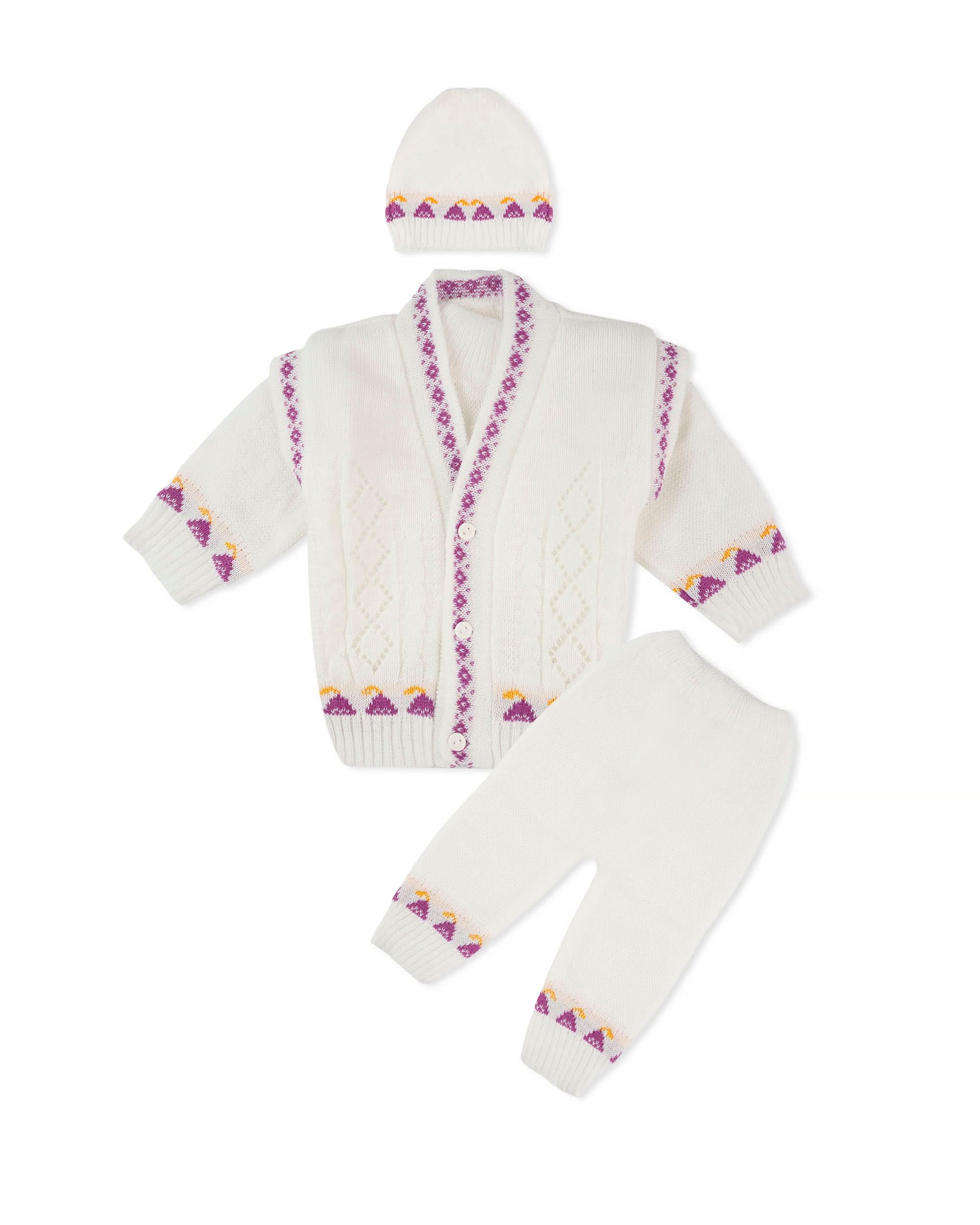 Newborn Boys Irani Suit – 4 Piece Set
