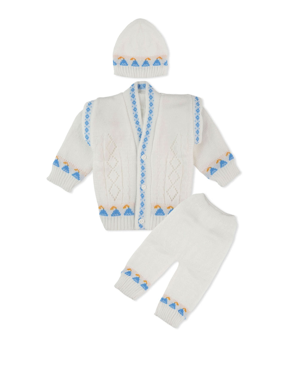 Newborn Boys Irani Suit – 4 Piece Set
