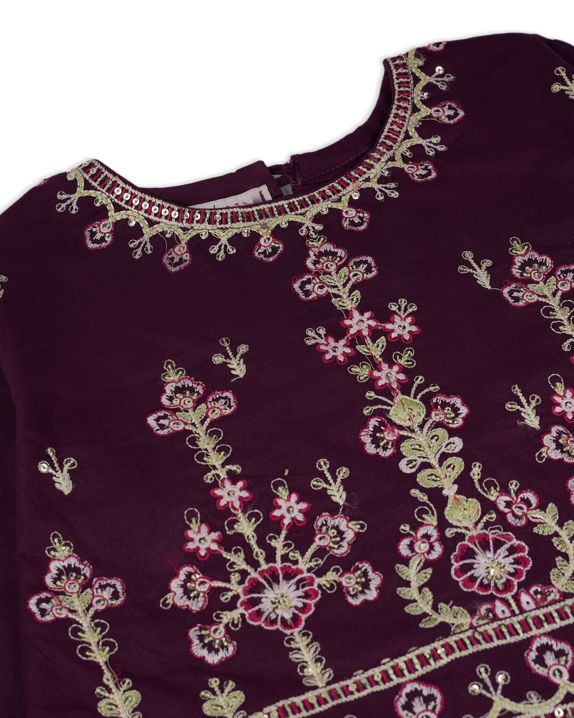 Valuables Girl 2-Piece Embroidered Suit