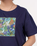Eminent Women's Half Sleeves Printed T-Shirt - Medival Blue