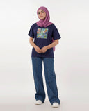 Eminent Women's Half Sleeves Printed T-Shirt - Medival Blue