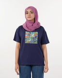 Eminent Women's Half Sleeves Printed T-Shirt - Medival Blue