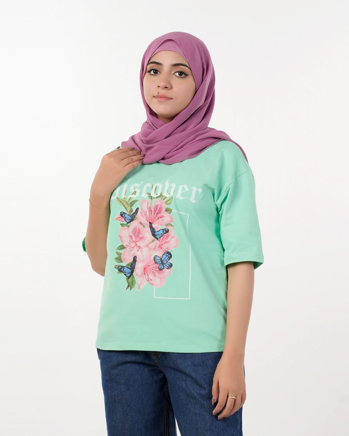 Eminent Women's Printed Half Sleeves T-Shirt - Spring Bud