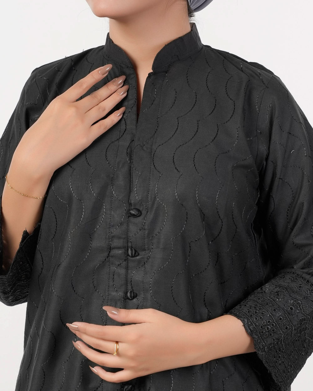 Valuable Women’s Fusion Embroidered Suit – 2-Piece Stylish Set - Black