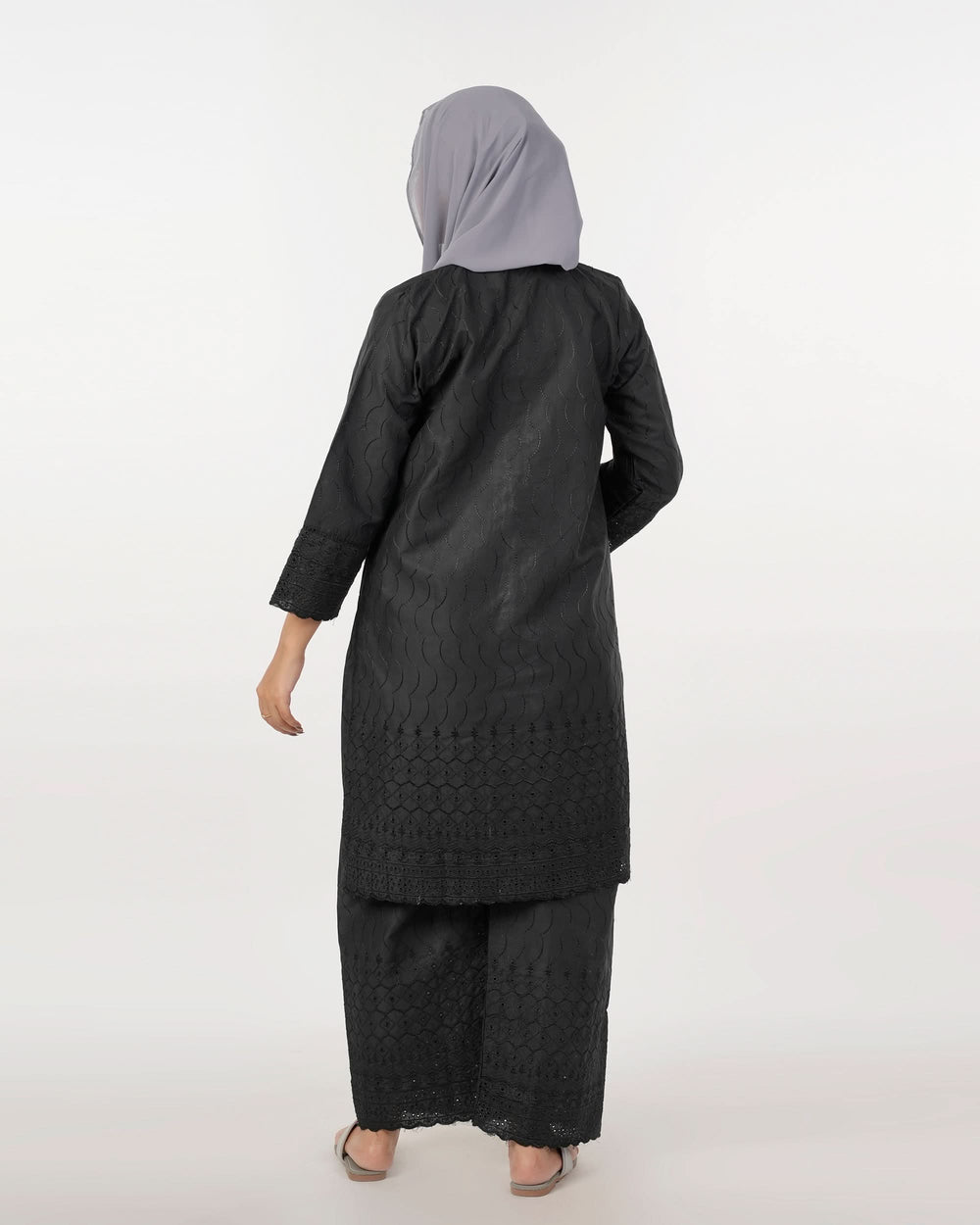 Valuable Women’s Fusion Embroidered Suit – 2-Piece Stylish Set - Black