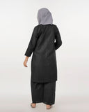 Valuable Women’s Fusion Embroidered Suit – 2-Piece Stylish Set - Black