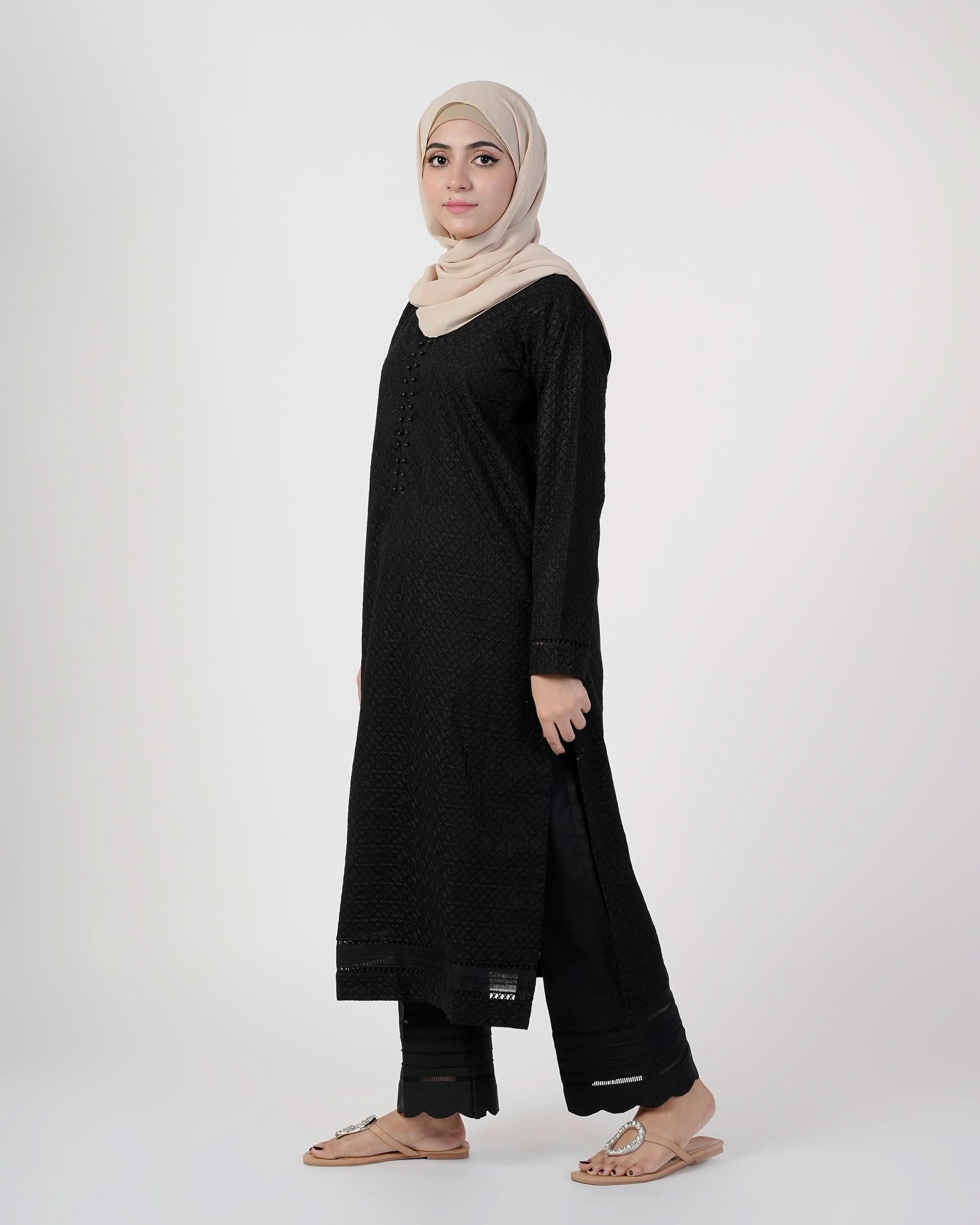 Eminent Women's Embroidered Kurti - Black