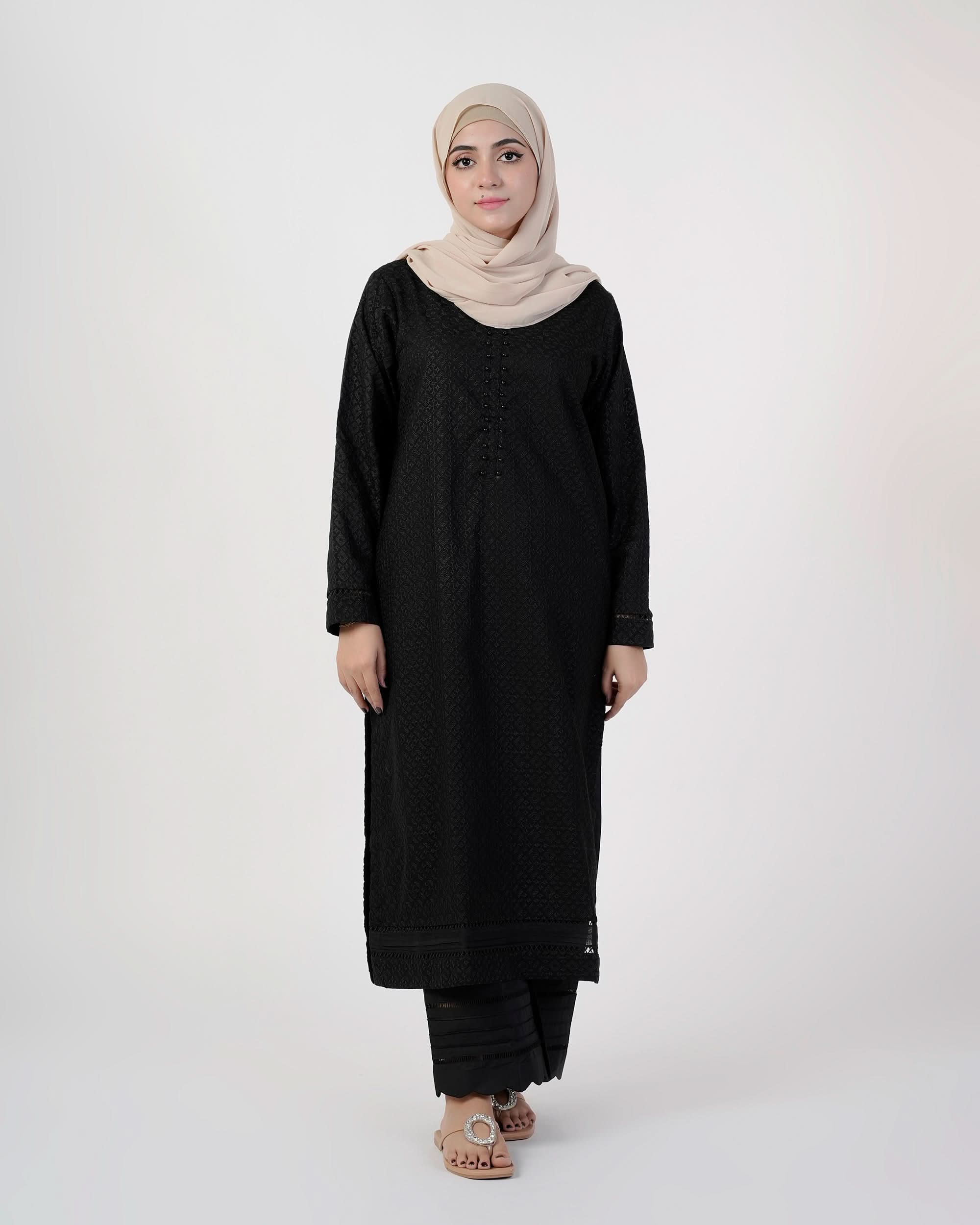 Eminent Women's Embroidered Kurti - Black