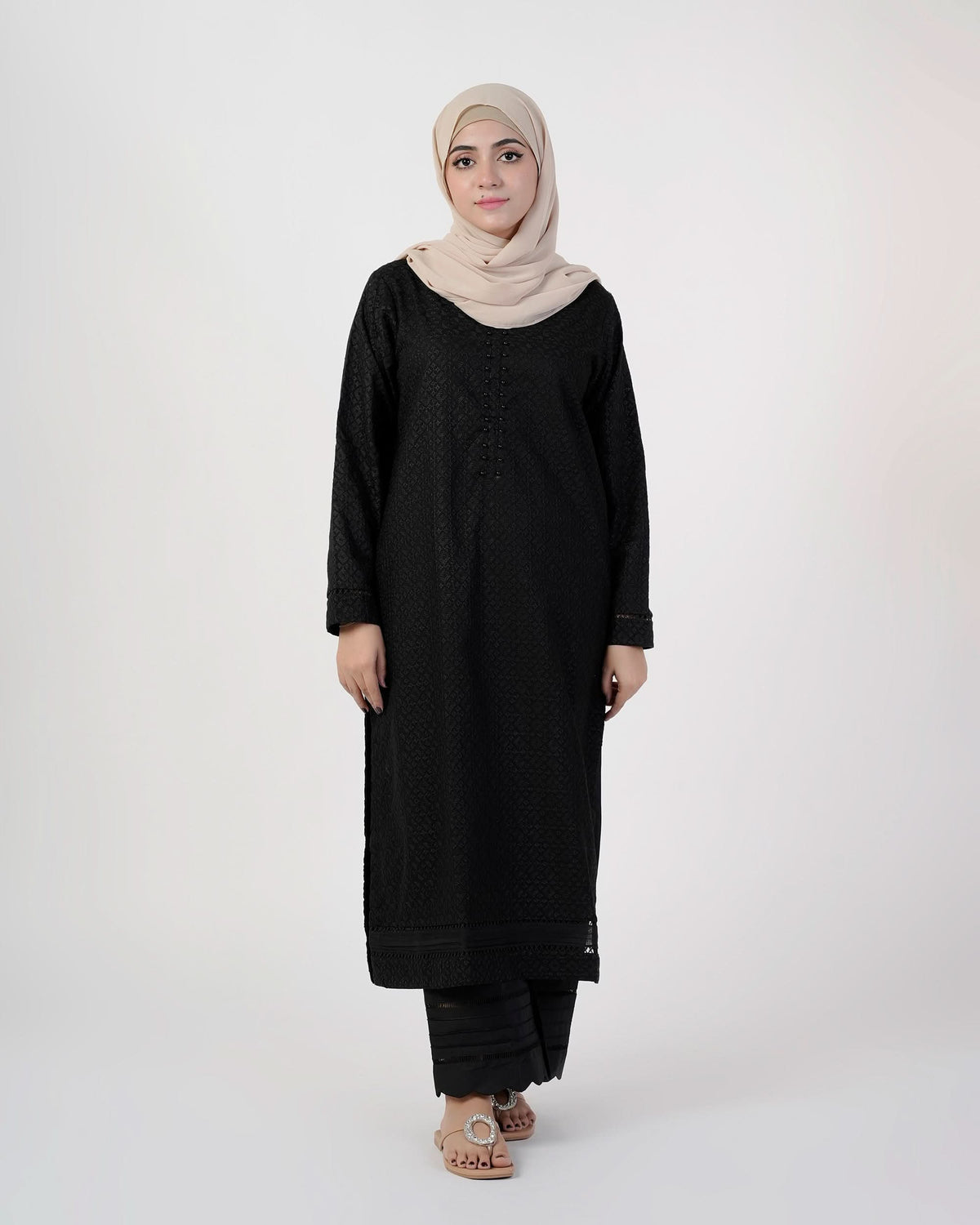 Eminent Women's Embroidered Kurti - Black