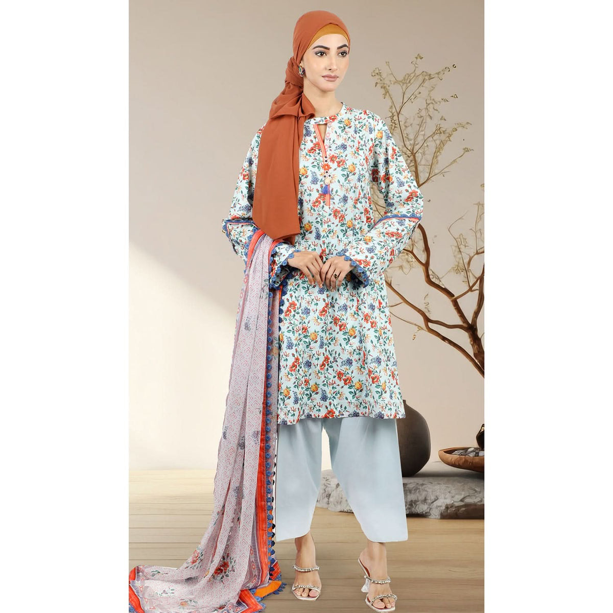 Eminent Women's Un-Stitched 3pcs Suit - 11