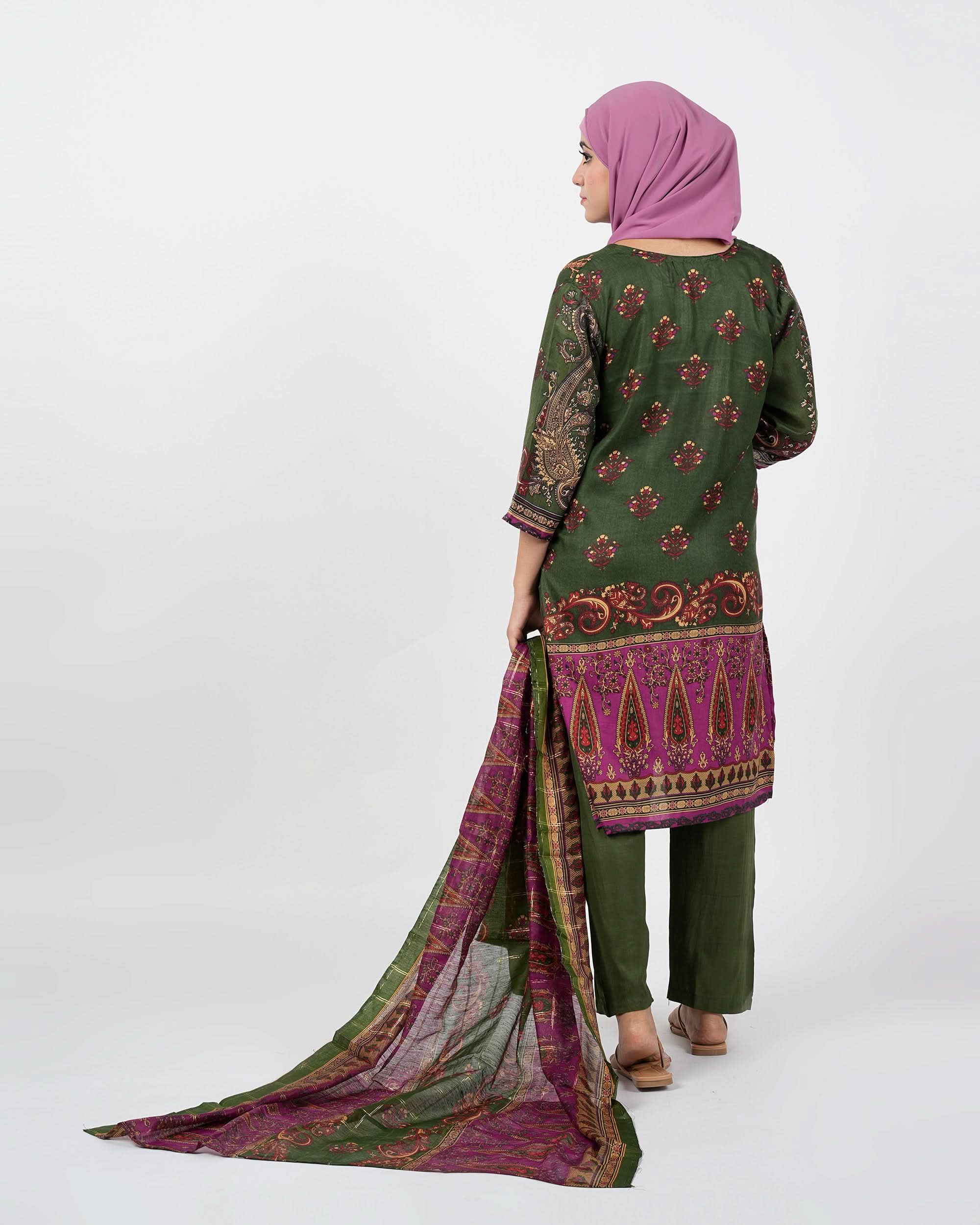 Valuable Women's Printed 3 Pcs Suit