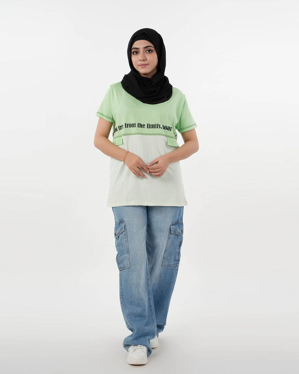 Eminent Women's Half Sleeves Printed T-Shirt - Green