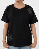 Eminent Women's Half Sleeves T-Shirt - Black