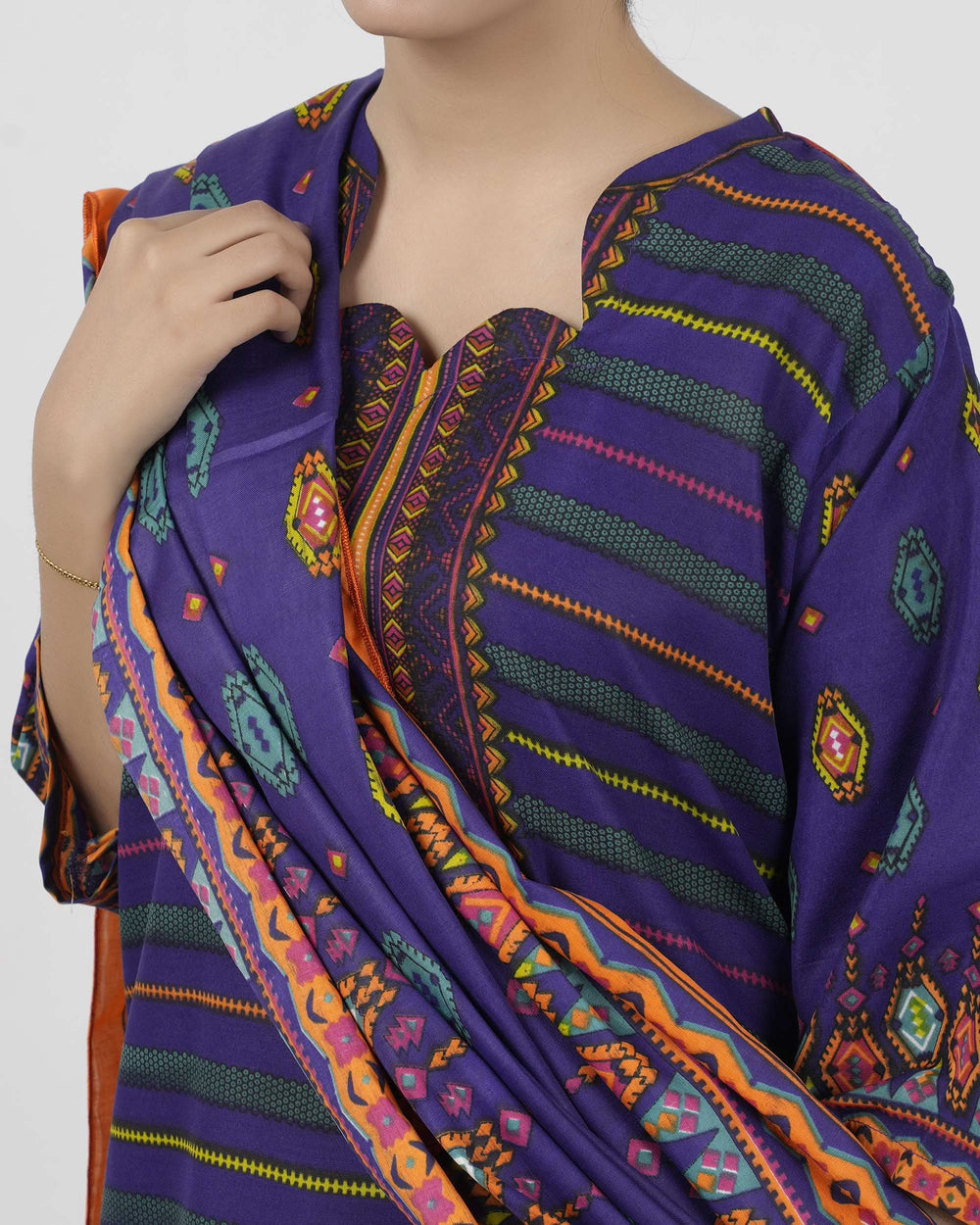 Gul Jee Shahzaib Women Poly Fabron 3-Piece Unstitched Suit - 10