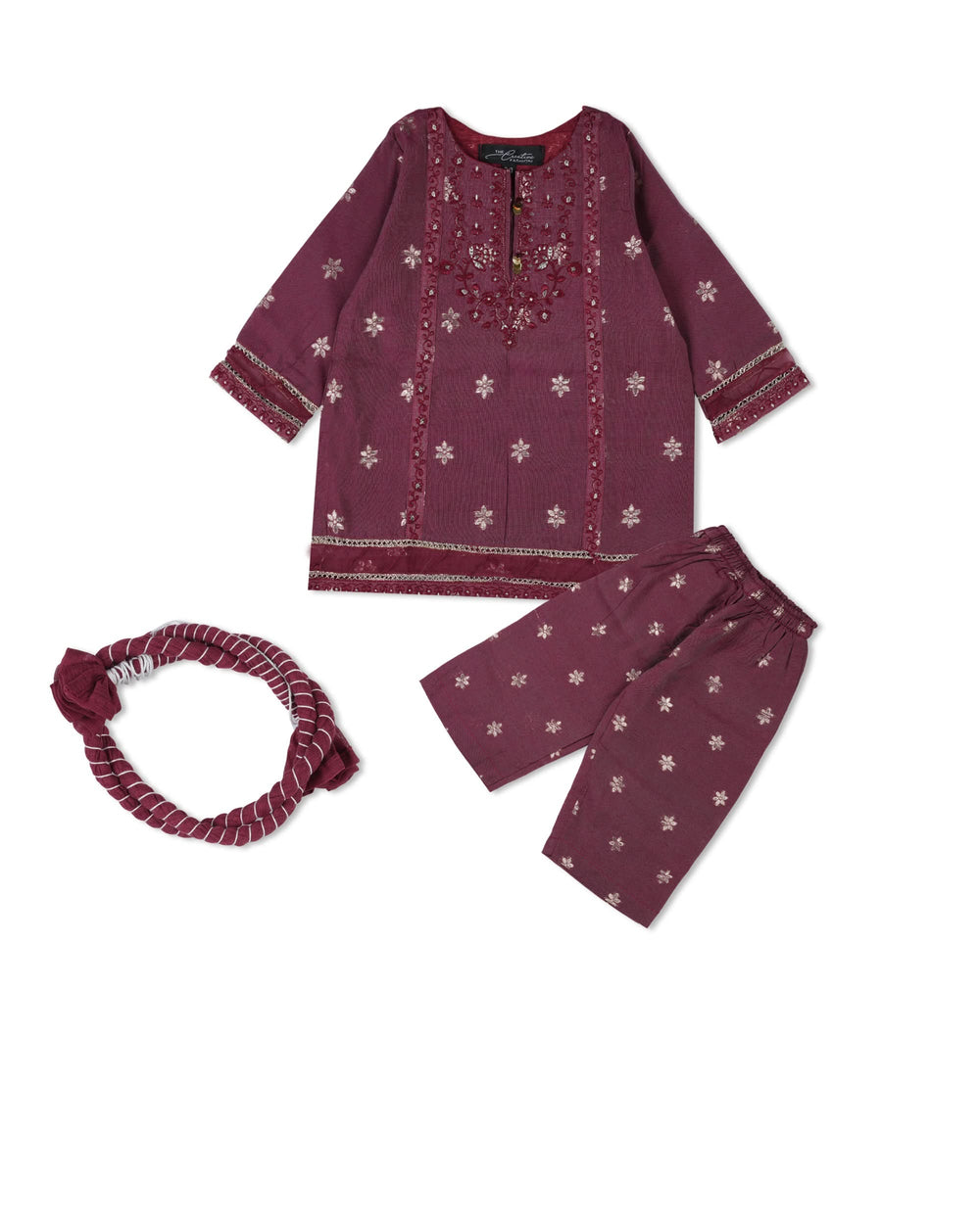 Girls’ Embroidered 3Pcs Suit
