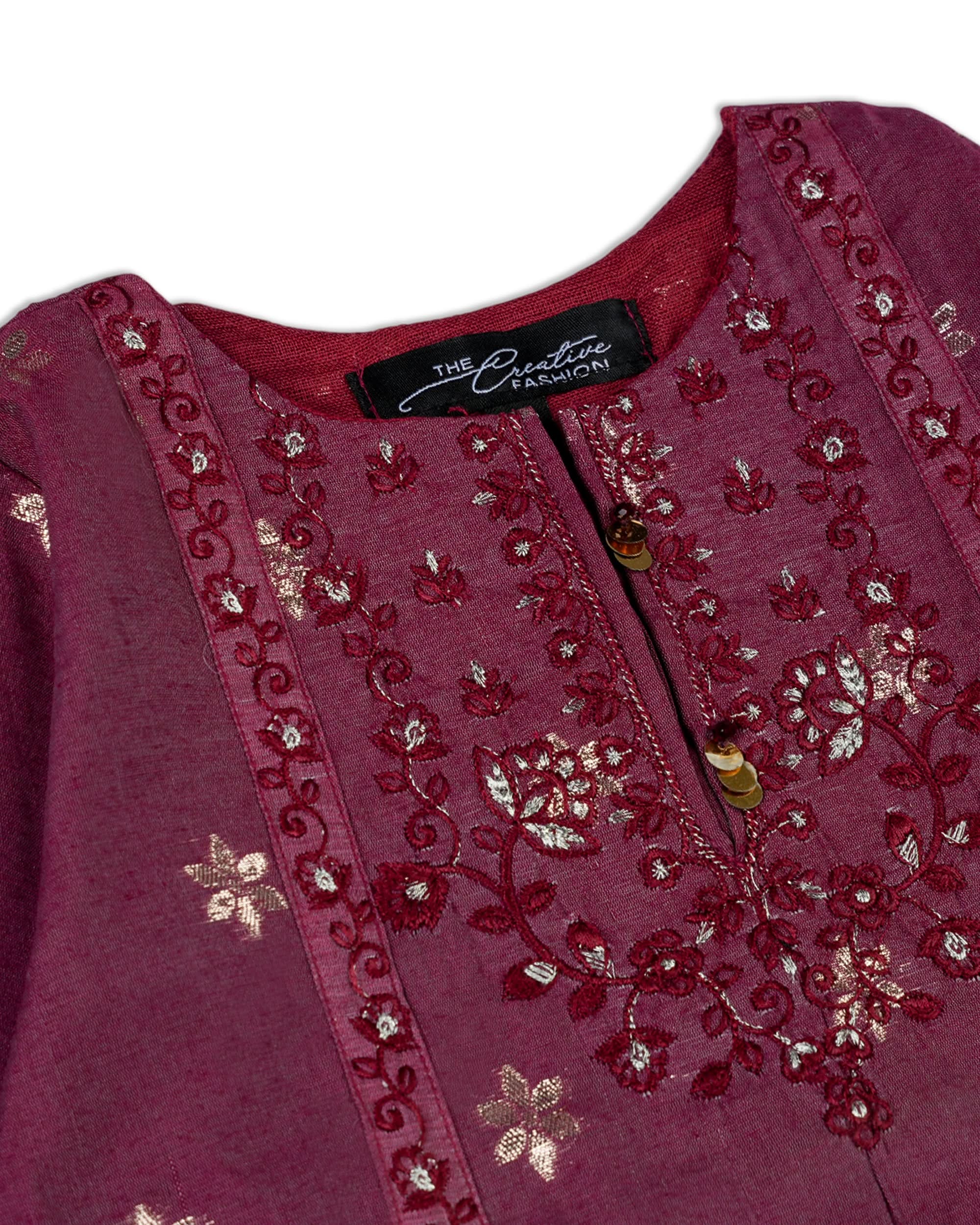 Girls’ Embroidered 3Pcs Suit
