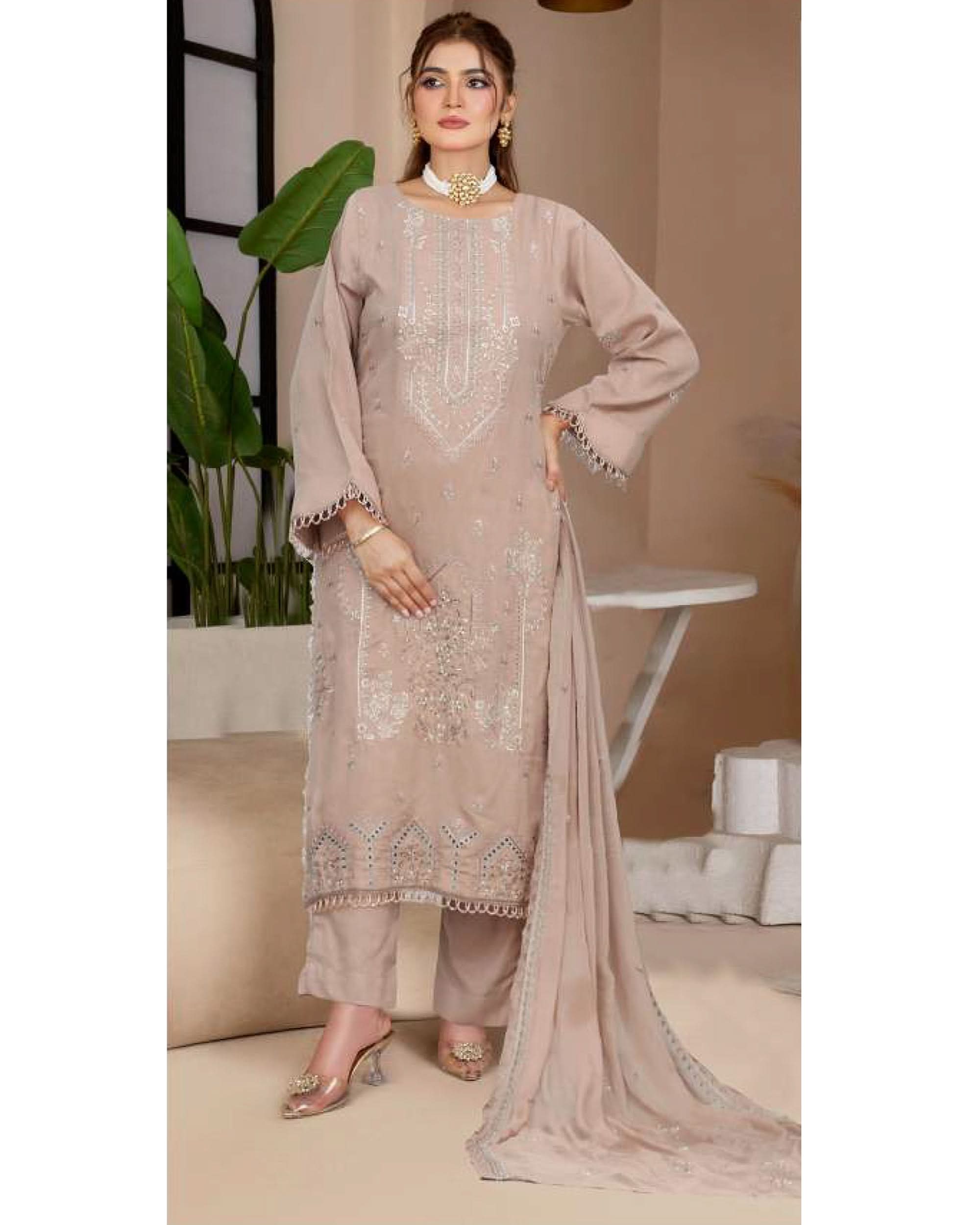 Noor Jahan Maha Noor Karandi Luxury Embroidered Suit with Dupatta - 5