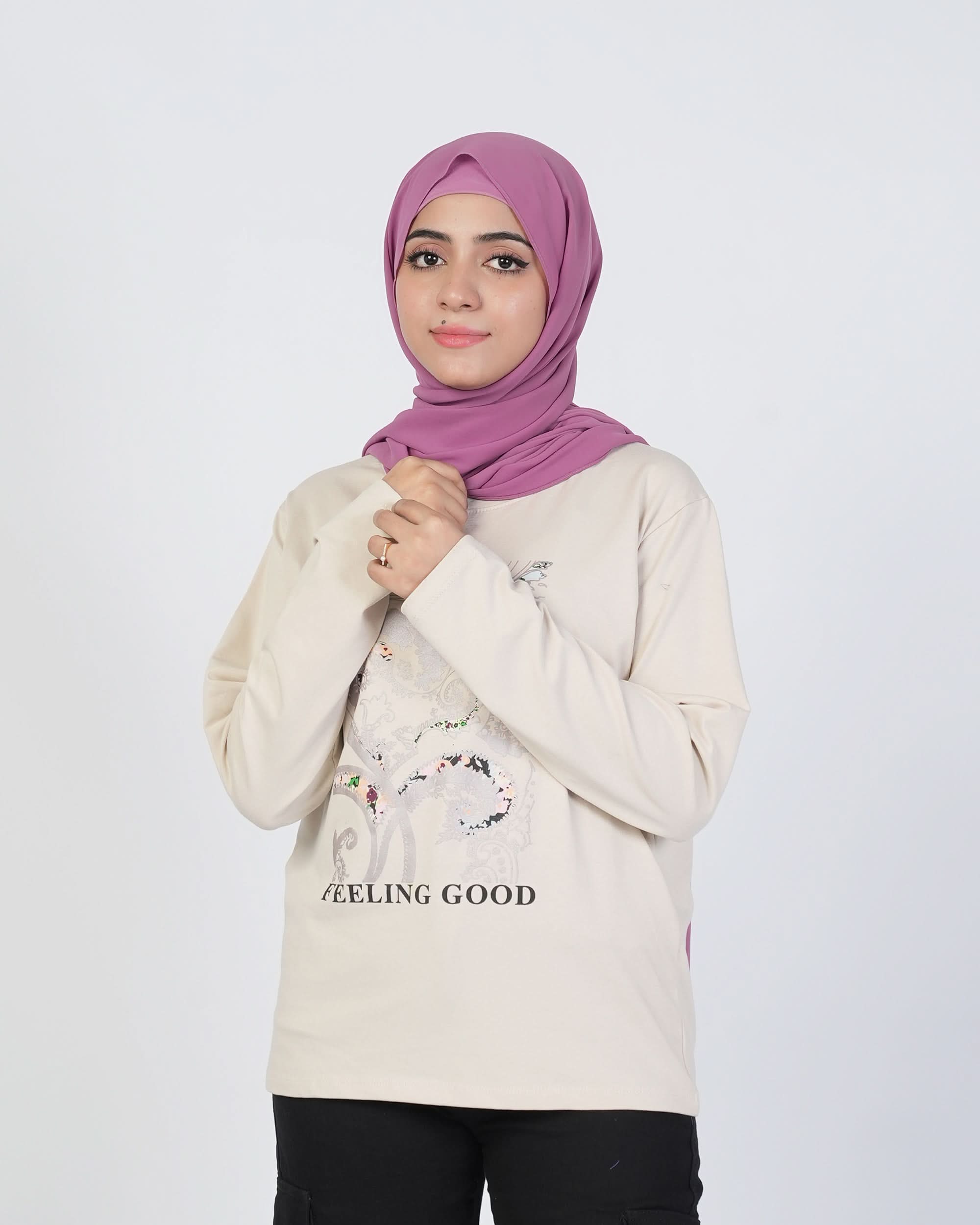 Valuables Women Printed Full Sleeves T-Shirt | Mannats Collection