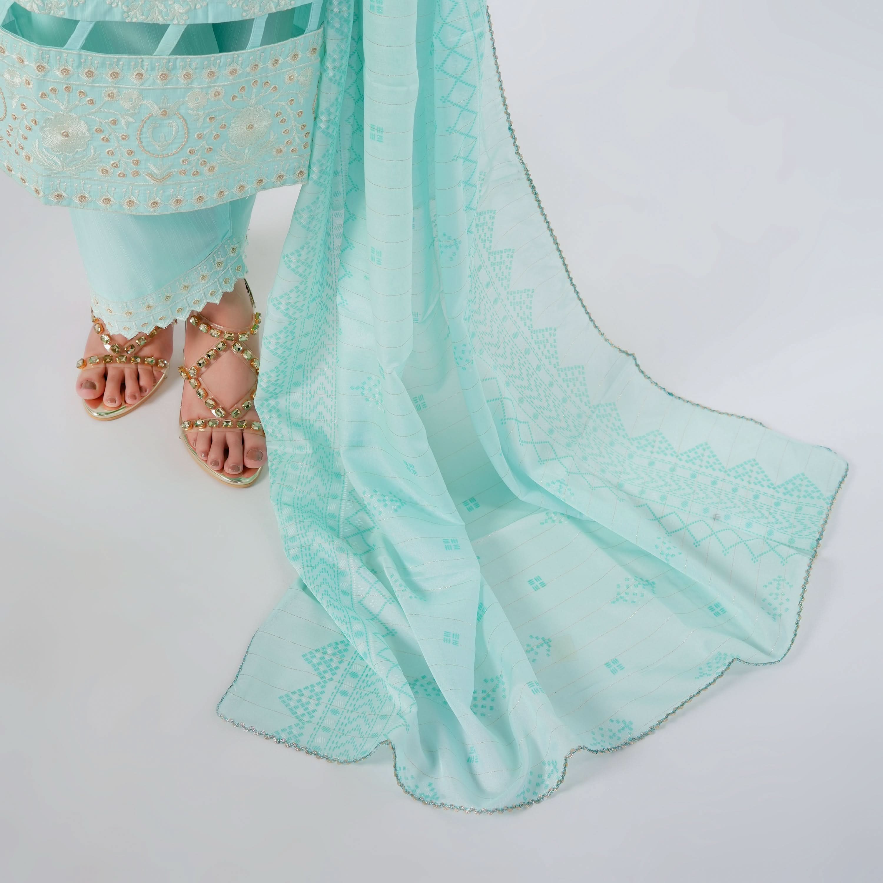 Women's Slub 3Pcs Fancy Suit