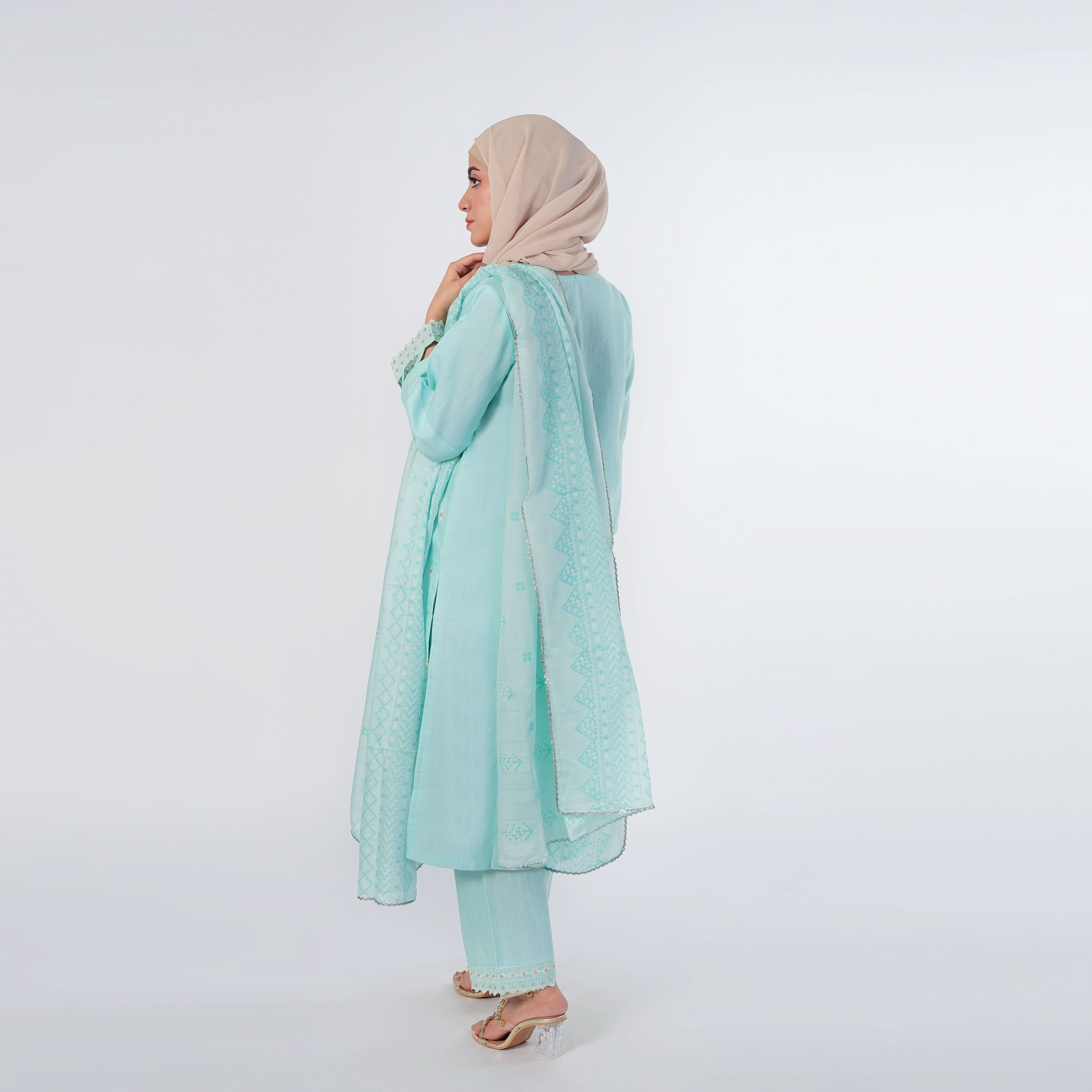 Women's Slub 3Pcs Fancy Suit