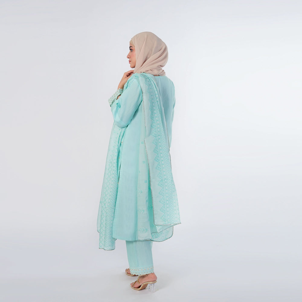 Women's Slub 3Pcs Fancy Suit