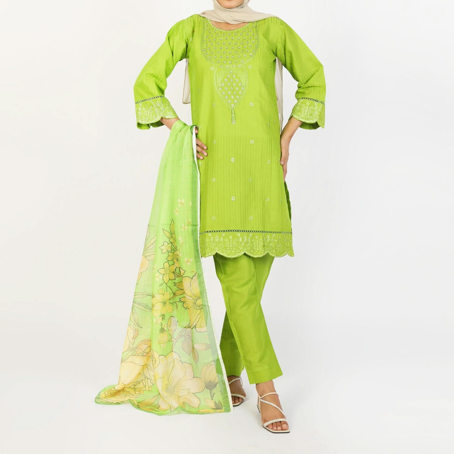 Women's Stitched 3-Piece Cotton Suit