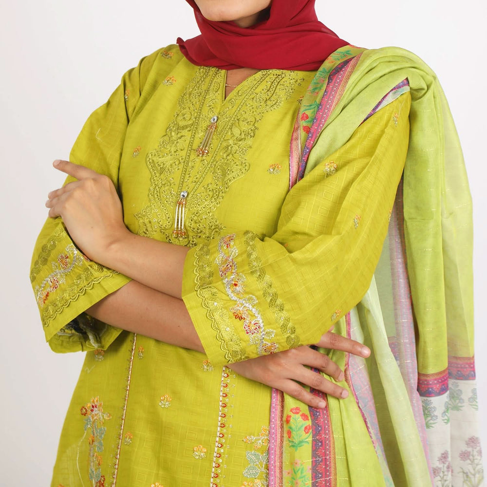 Women's Stitched 3-Piece Cotton Suit
