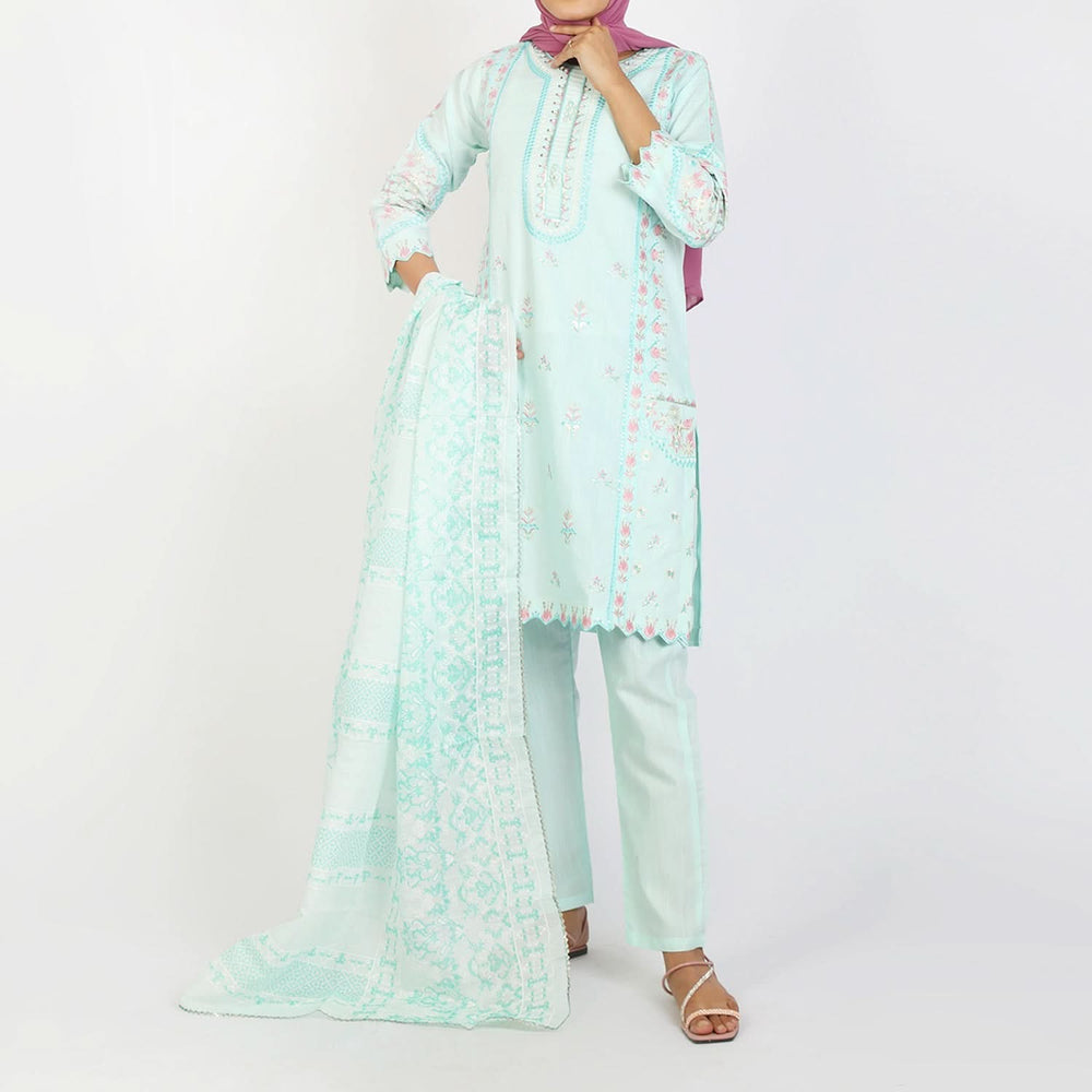 Women's Embroidered Jacquard 3Pcs Suit