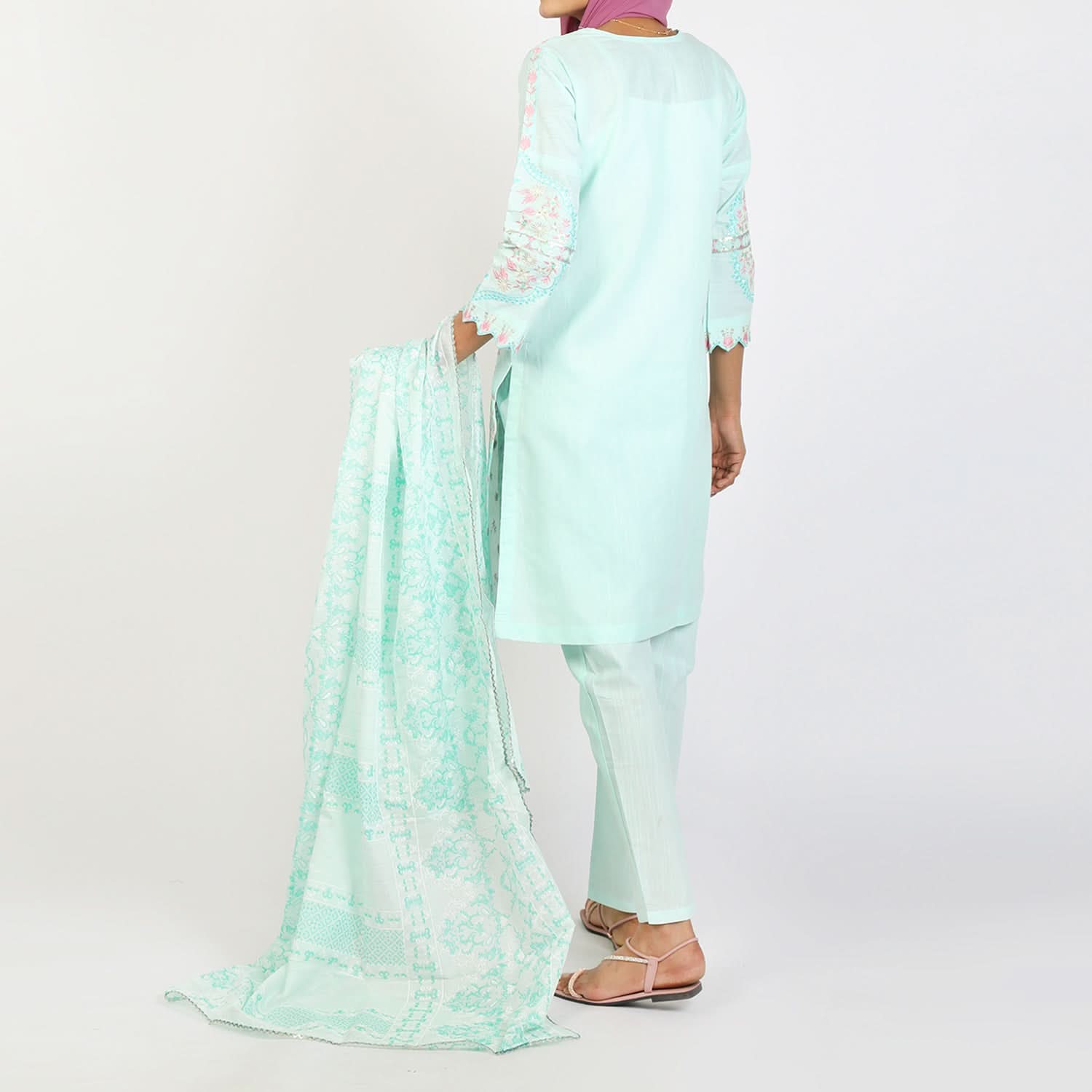 Women's Embroidered Jacquard 3Pcs Suit