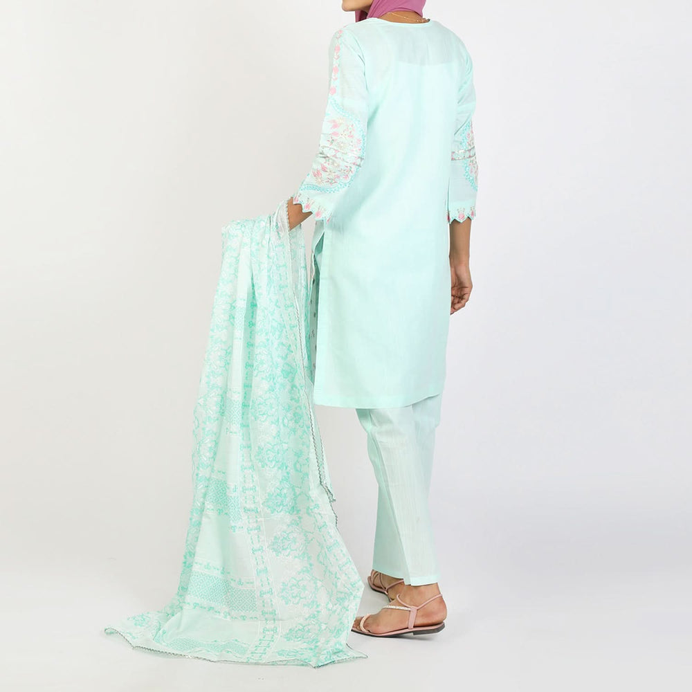 Women's Embroidered Jacquard 3Pcs Suit