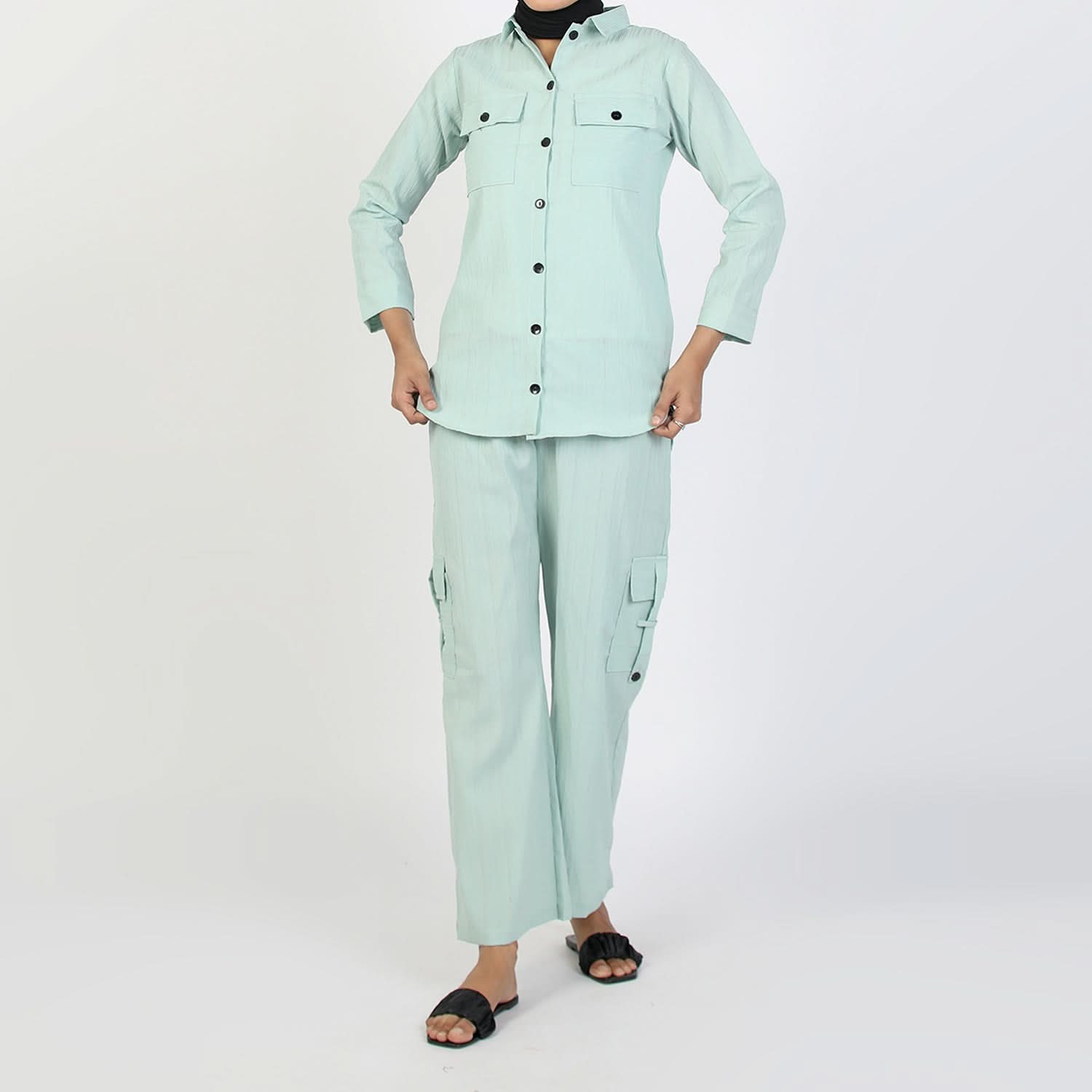 Women's Peach Western Co-Ord Set - Cambric Two-Piece