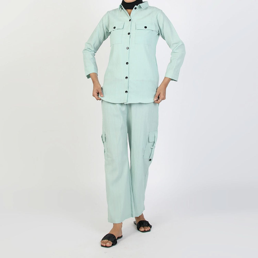 Women's Peach Western Co-Ord Set - Cambric Two-Piece