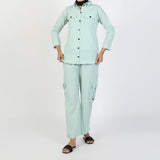 Women's Peach Western Co-Ord Set - Cambric Two-Piece