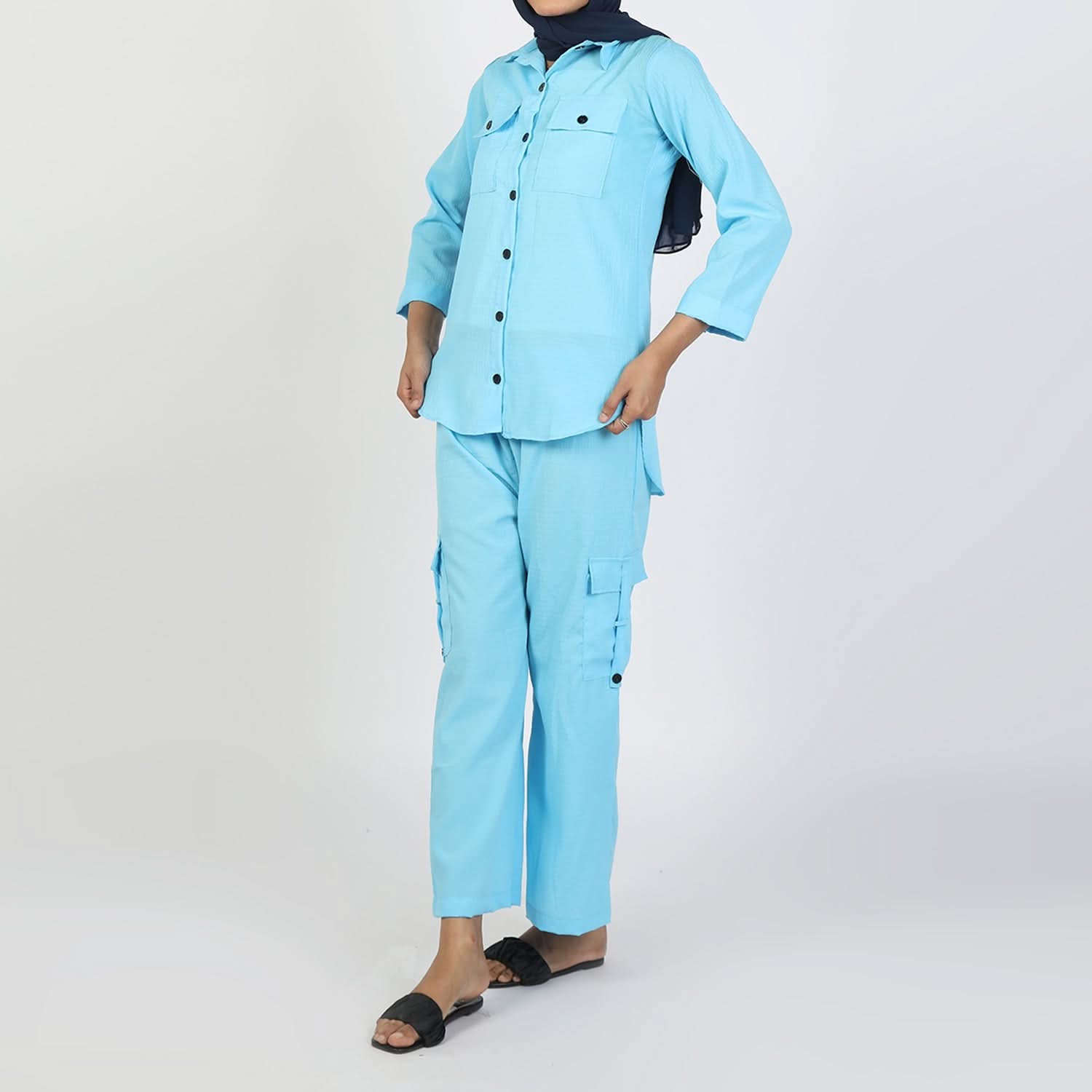 Women's Peach Western Co-Ord Set - Cambric Two-Piece