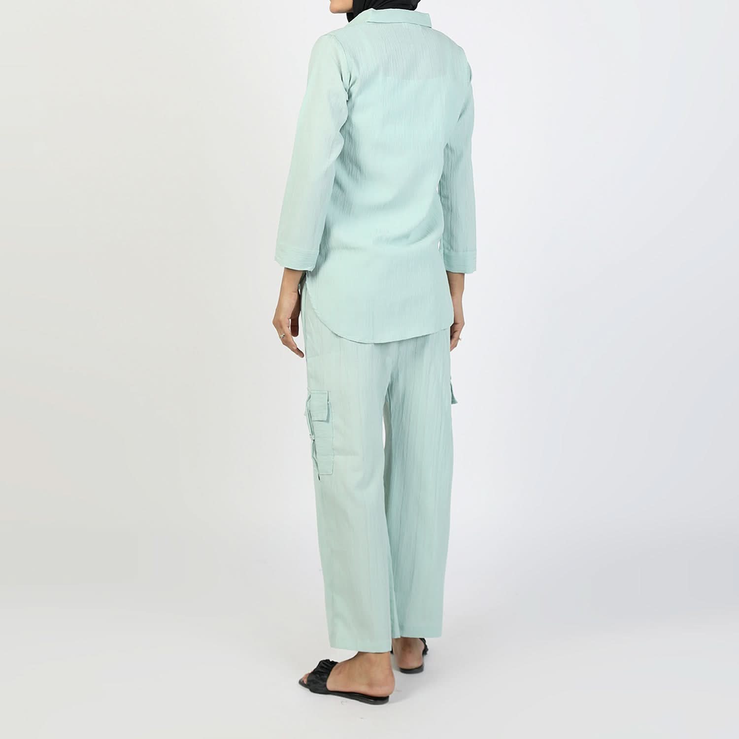 Women's Peach Western Co-Ord Set - Cambric Two-Piece