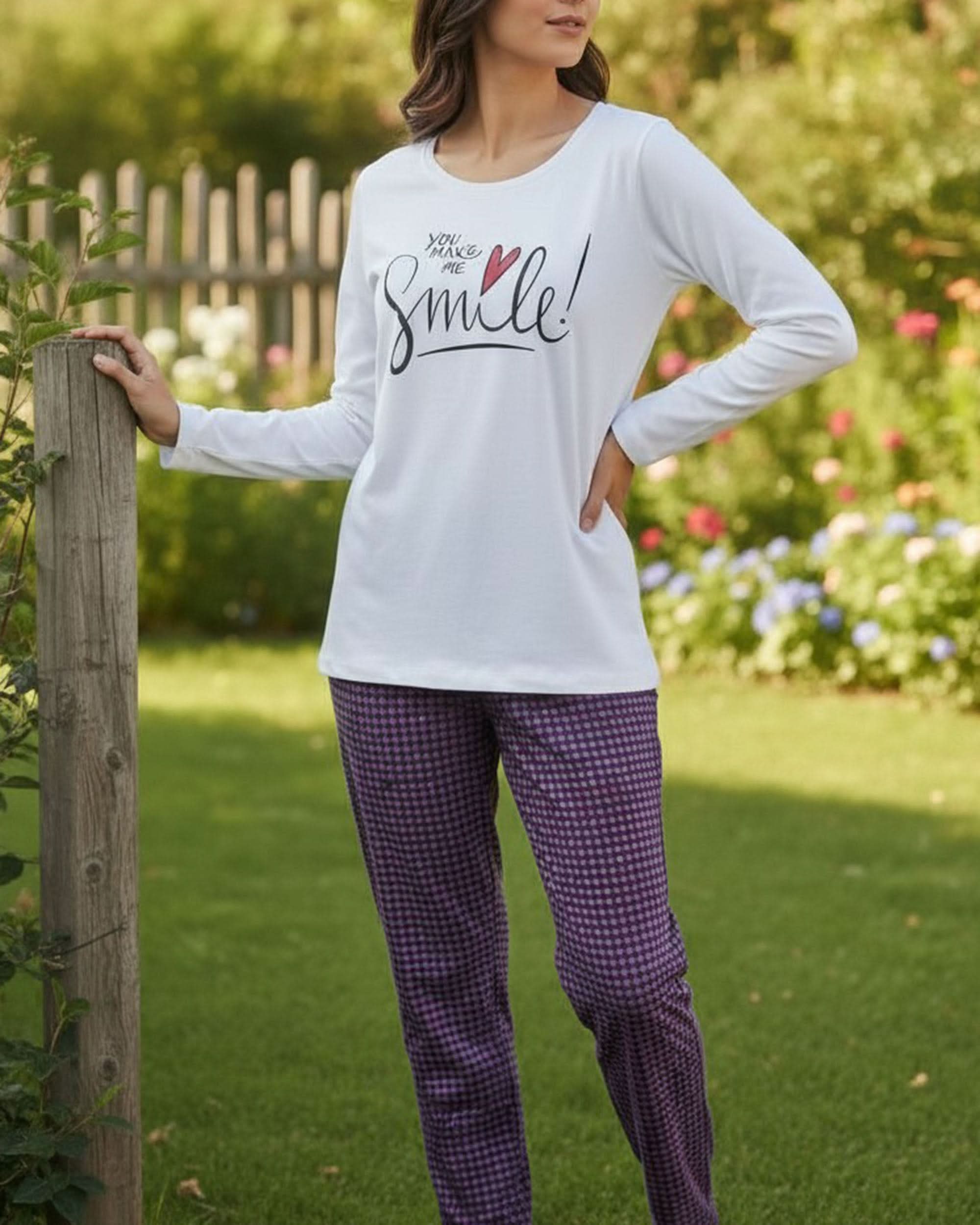 Women's Full Sleeves Knitted Set - White