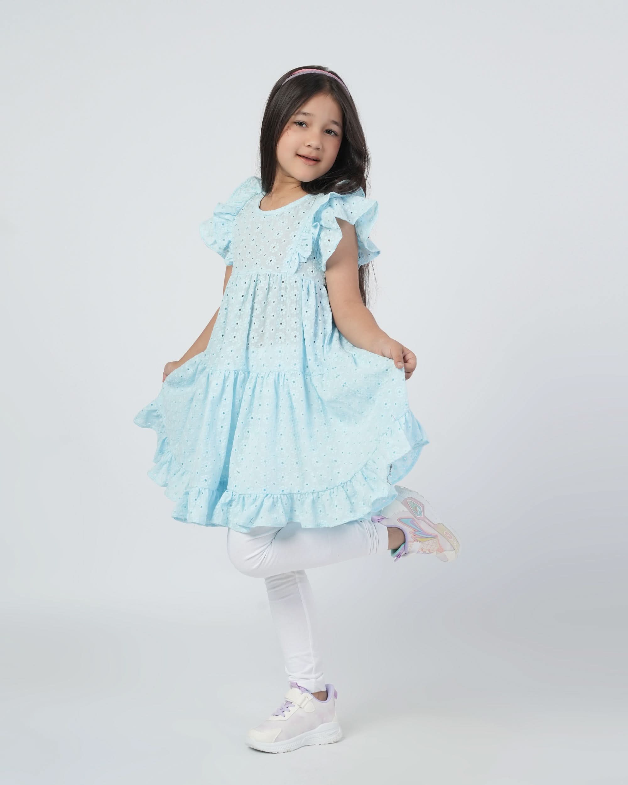 Eminent Girl’s Embroidered Schiffli Frock