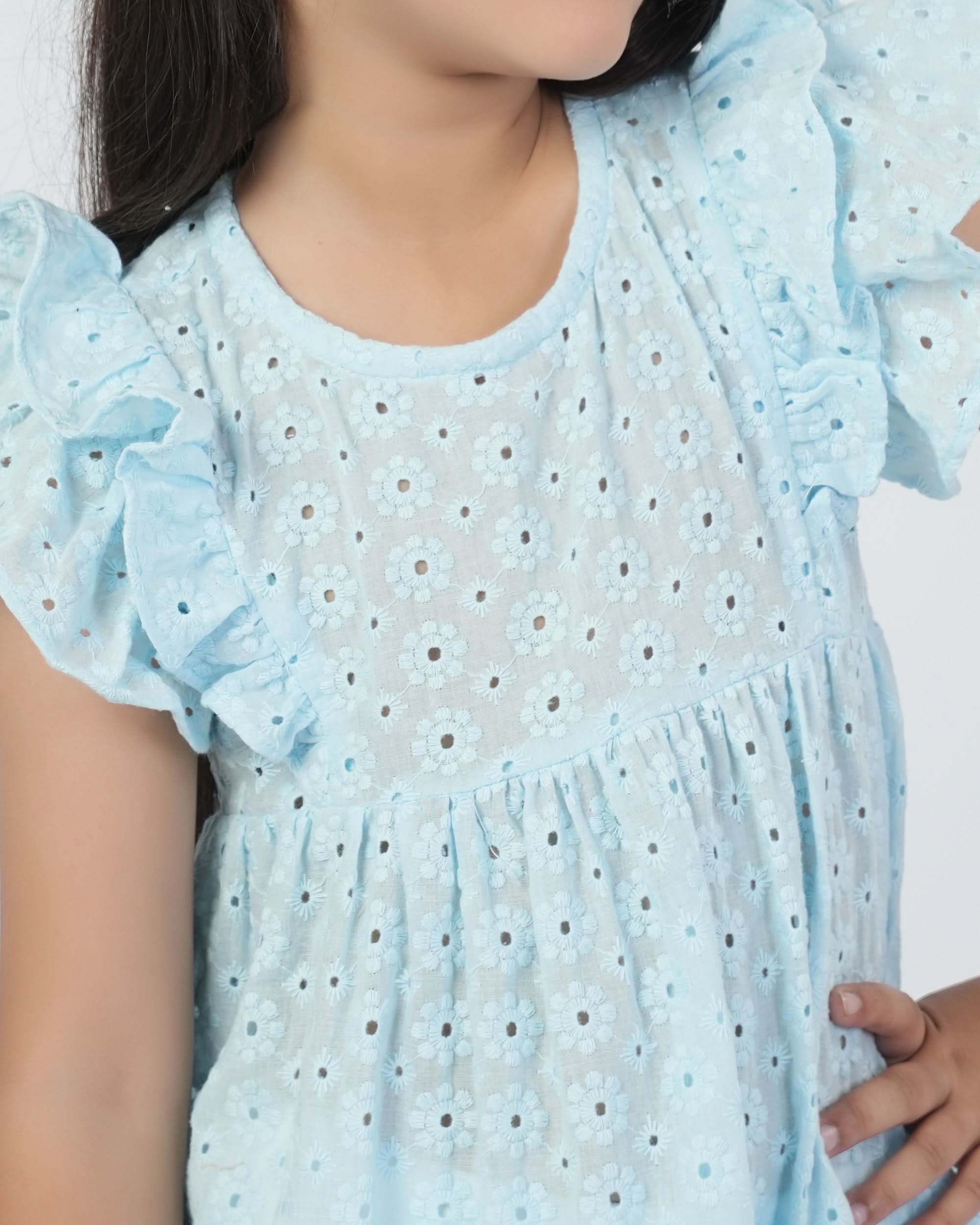 Eminent Girl’s Embroidered Schiffli Frock