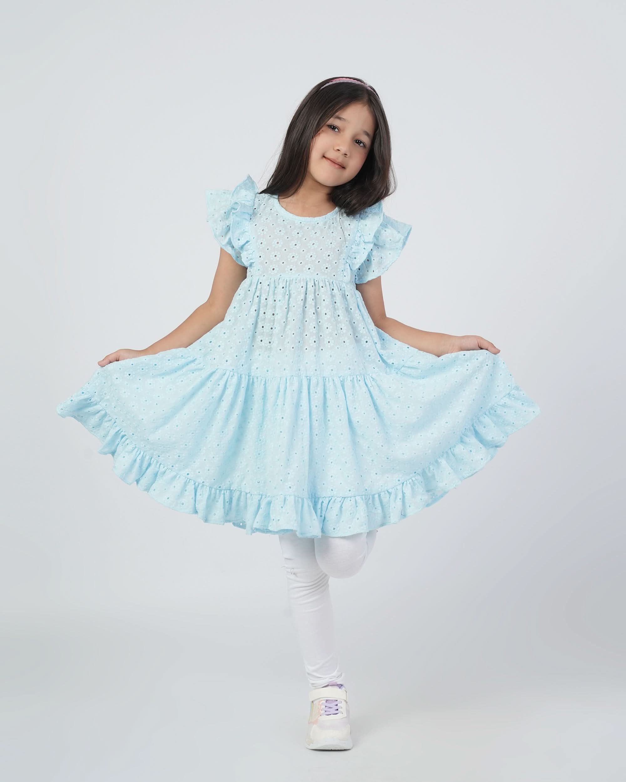 Eminent Girl’s Embroidered Schiffli Frock