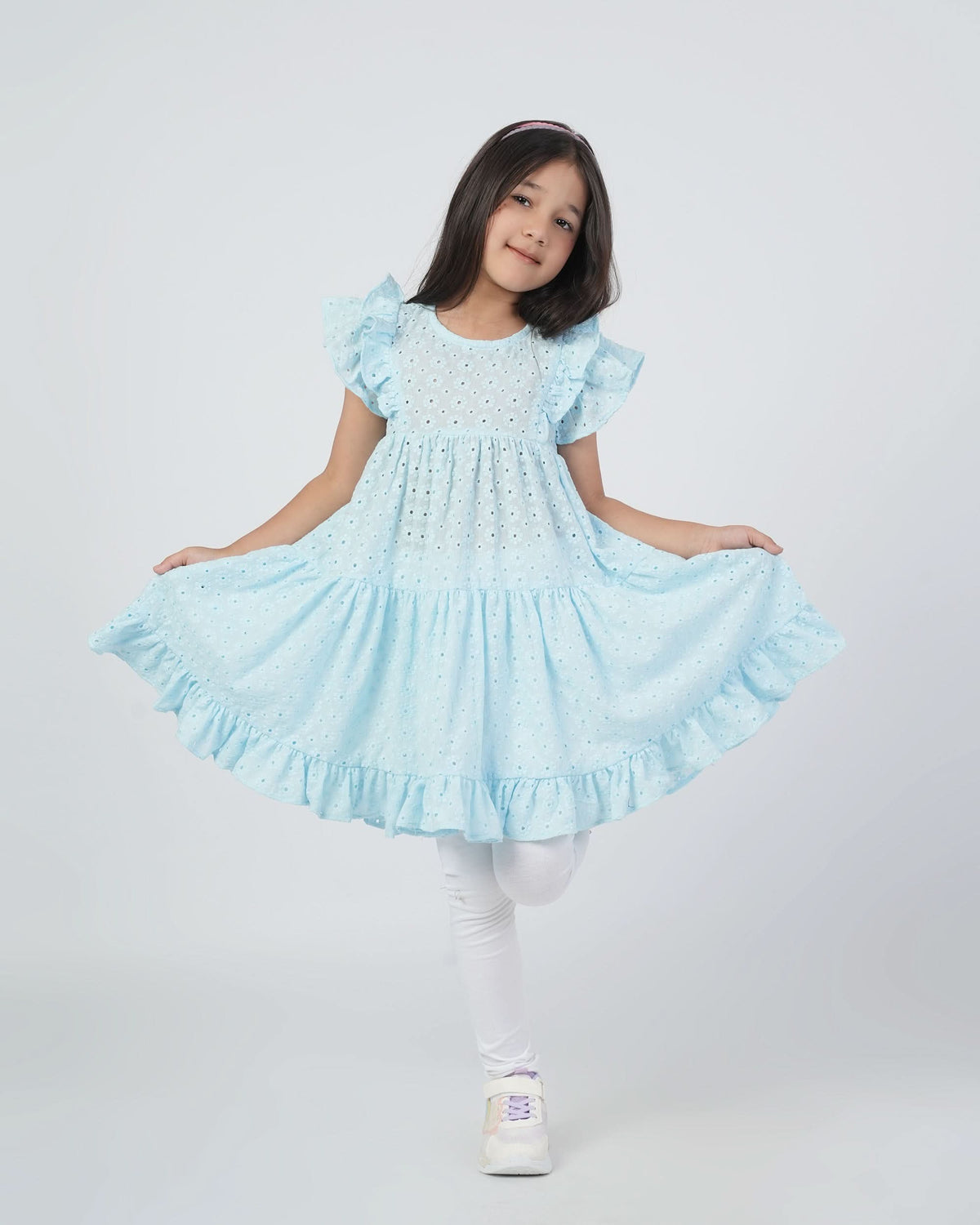 Eminent Girl’s Embroidered Schiffli Frock