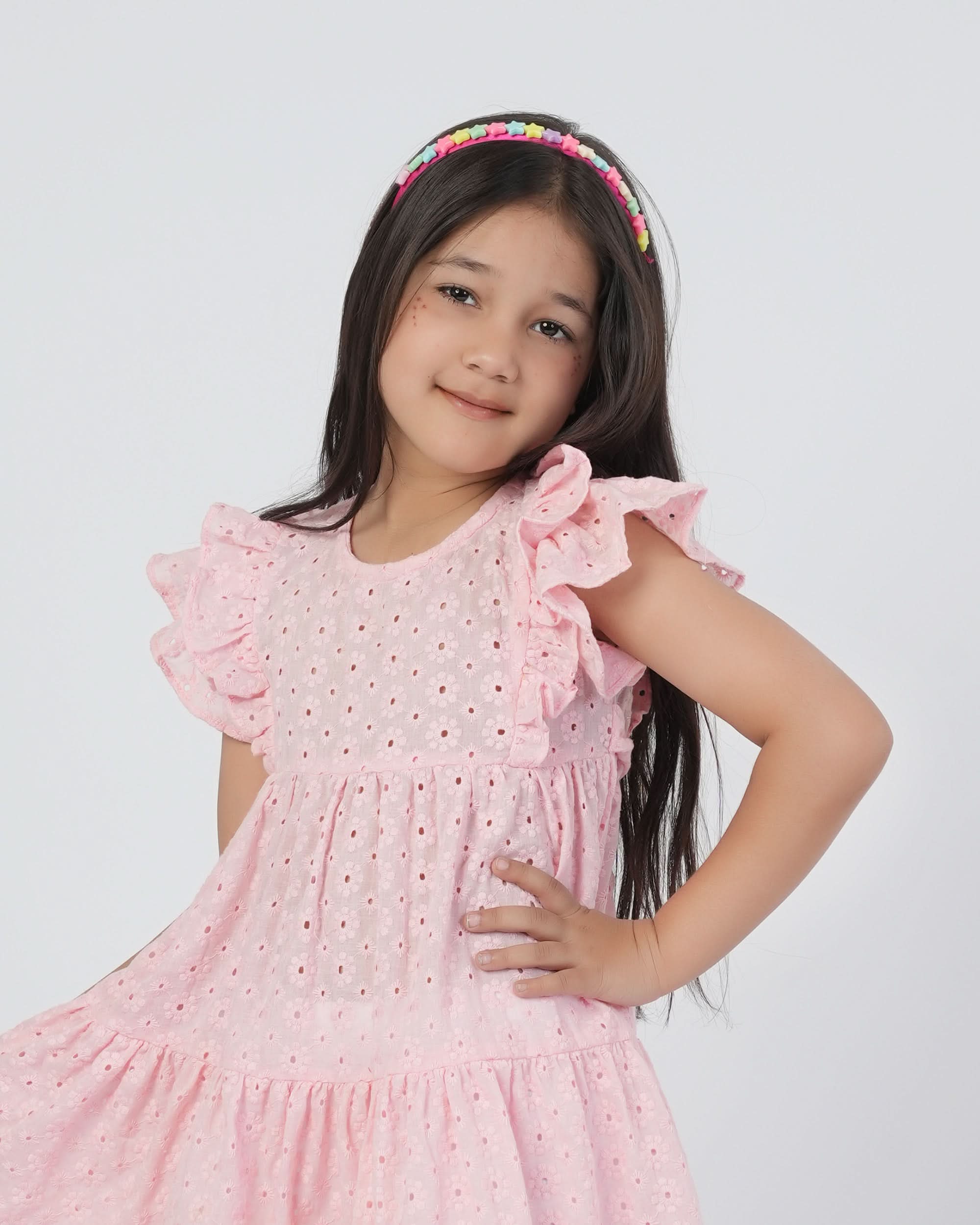 Eminent Girl’s Embroidered Schiffli Frock