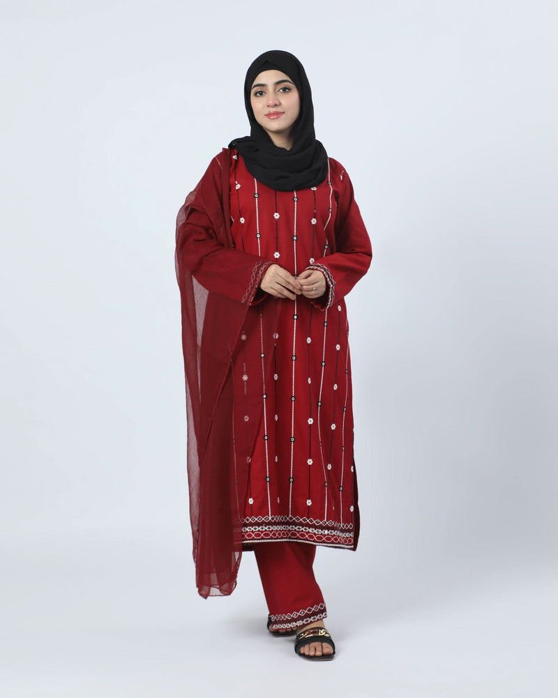 Women's Khaddar Embroidered 3Pcs Suit
