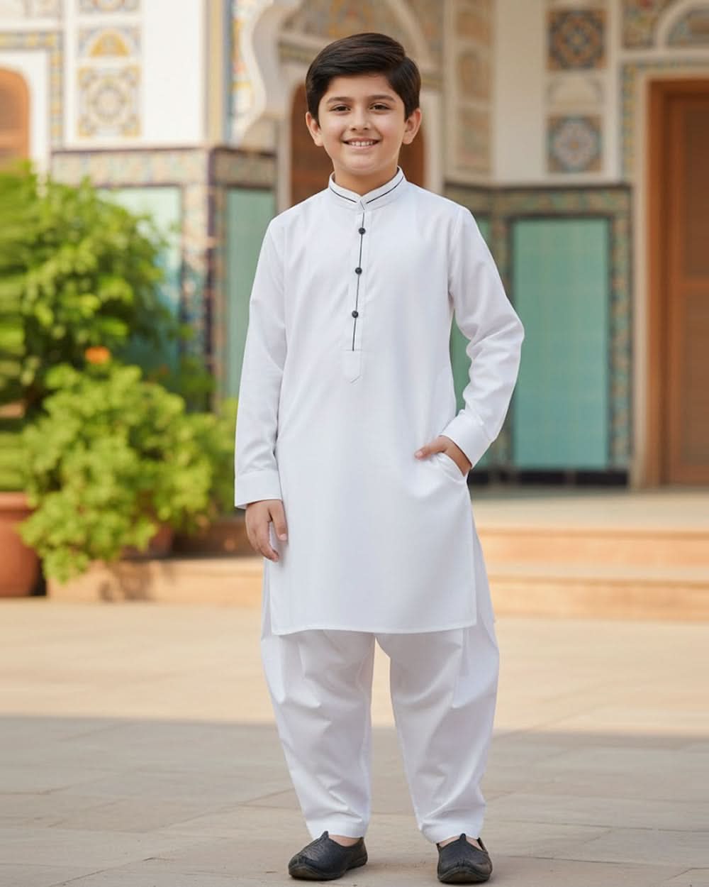 Eminent Boys Shalwar Suit - White