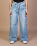 Eminent Women's Palazzo Fit Denim Pant