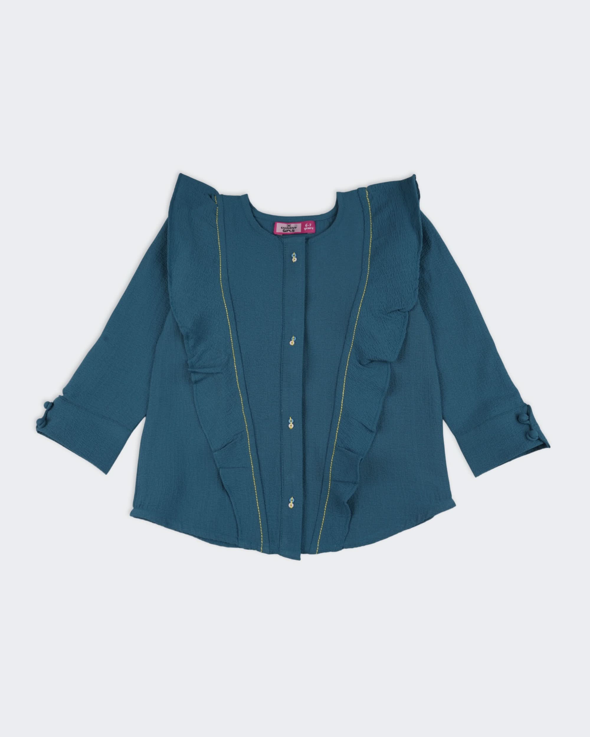 Eminent Girls Solid Seersucker Top