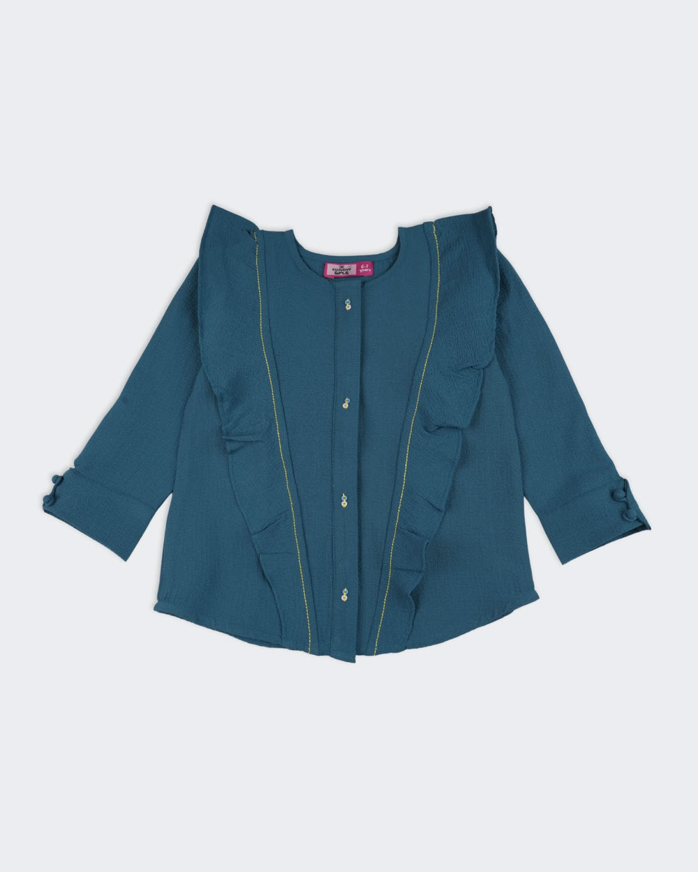 Eminent Girls Solid Seersucker Top
