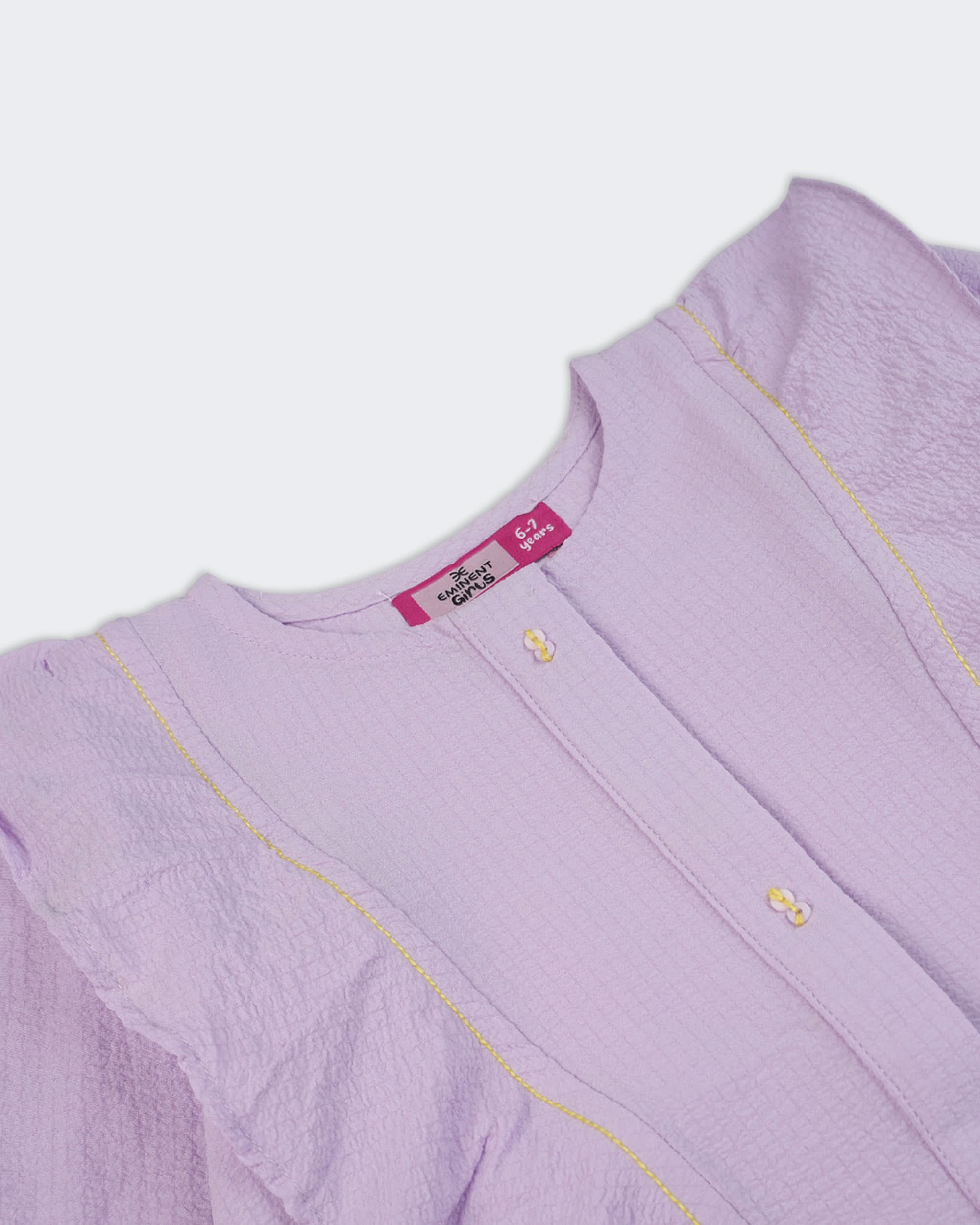 Eminent Girls Solid Seersucker Top